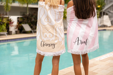 Beige Round Beach Towel