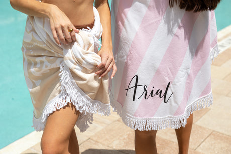 Beige Round Beach Towel