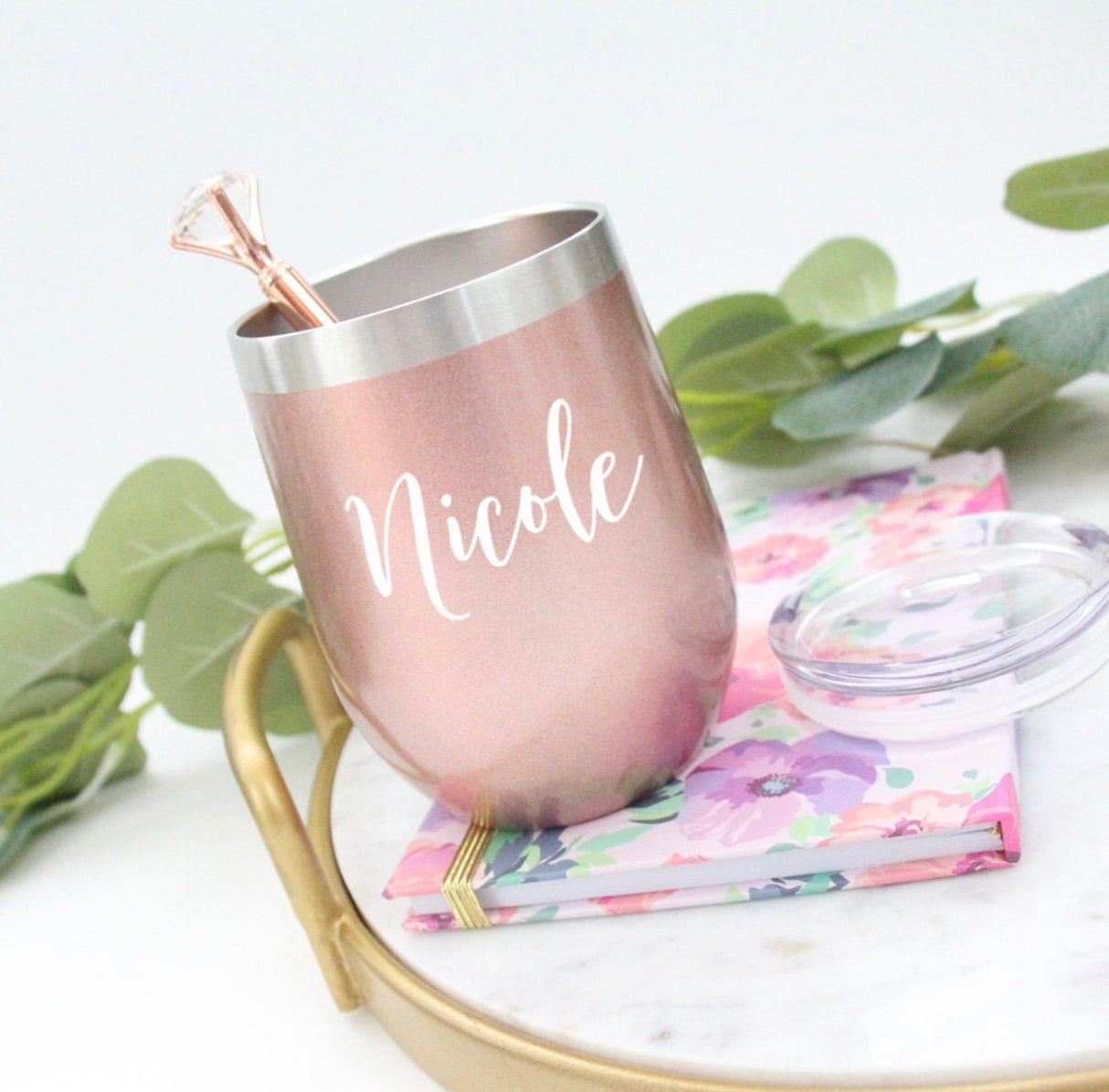 Rose Gold Stemless Wine Tumbler