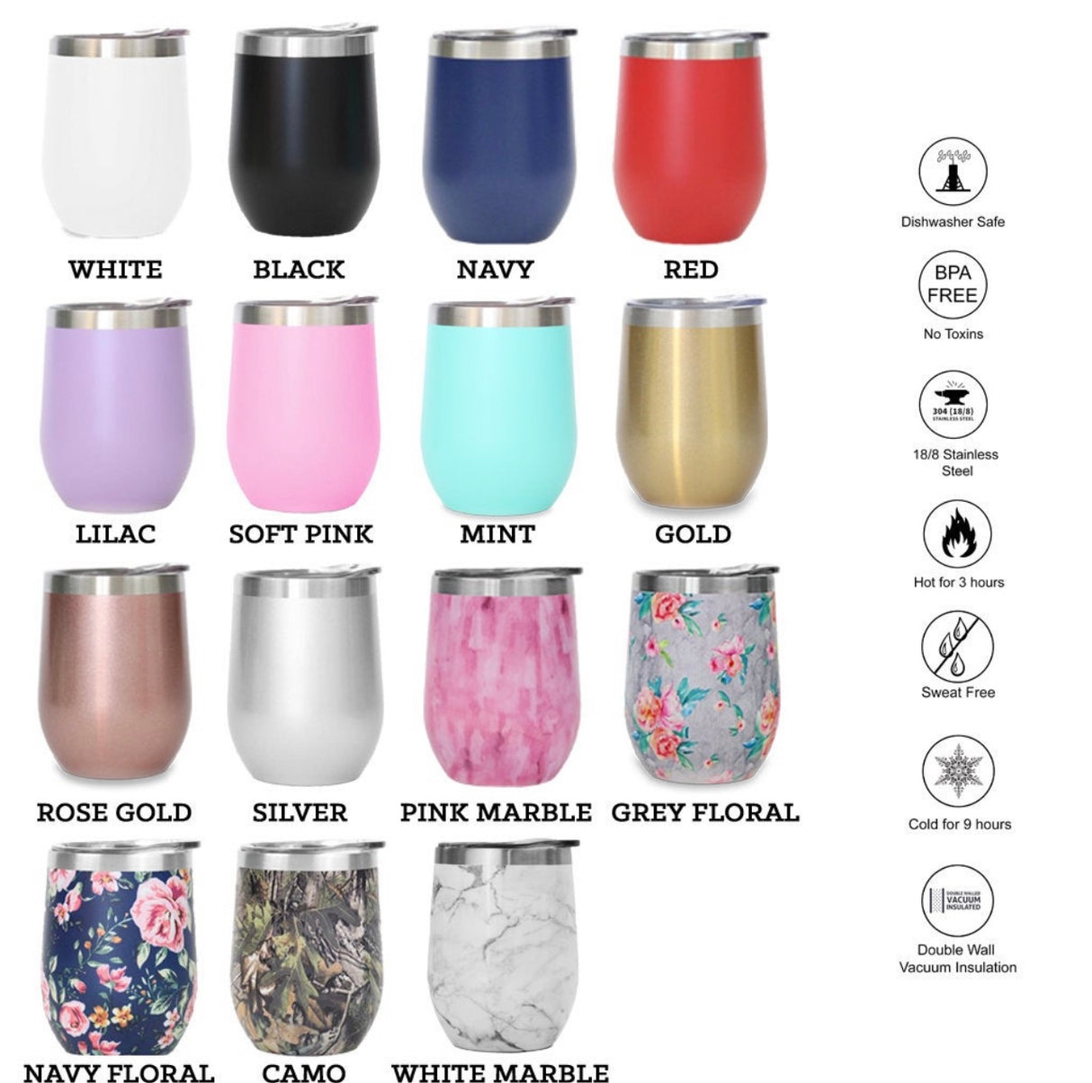 Rose Gold Stemless Wine Tumbler