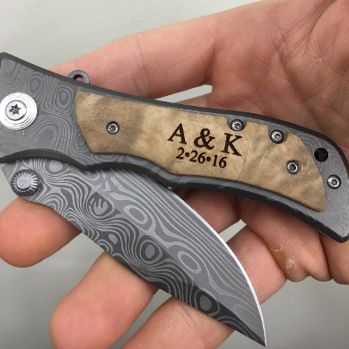 Monogram Pocket Knife Initials and Wedding Date