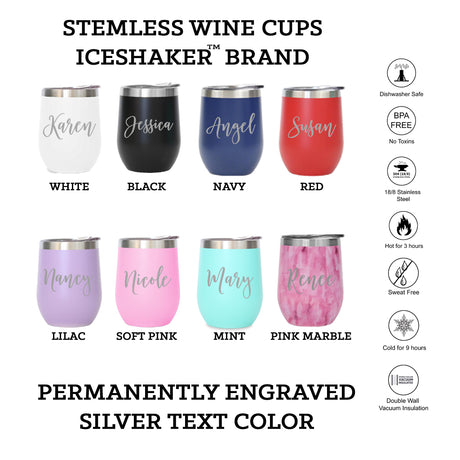 Custom Engraved Stemless Wine Cup