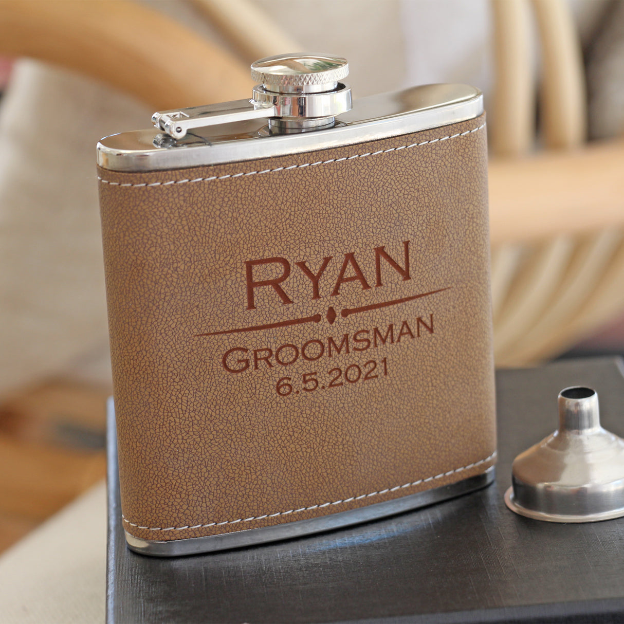 Flask with Funnel Set (Leather)