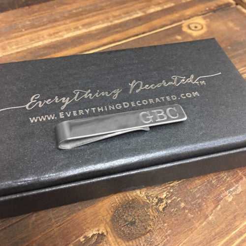 Engraved Silver Tie Clip
