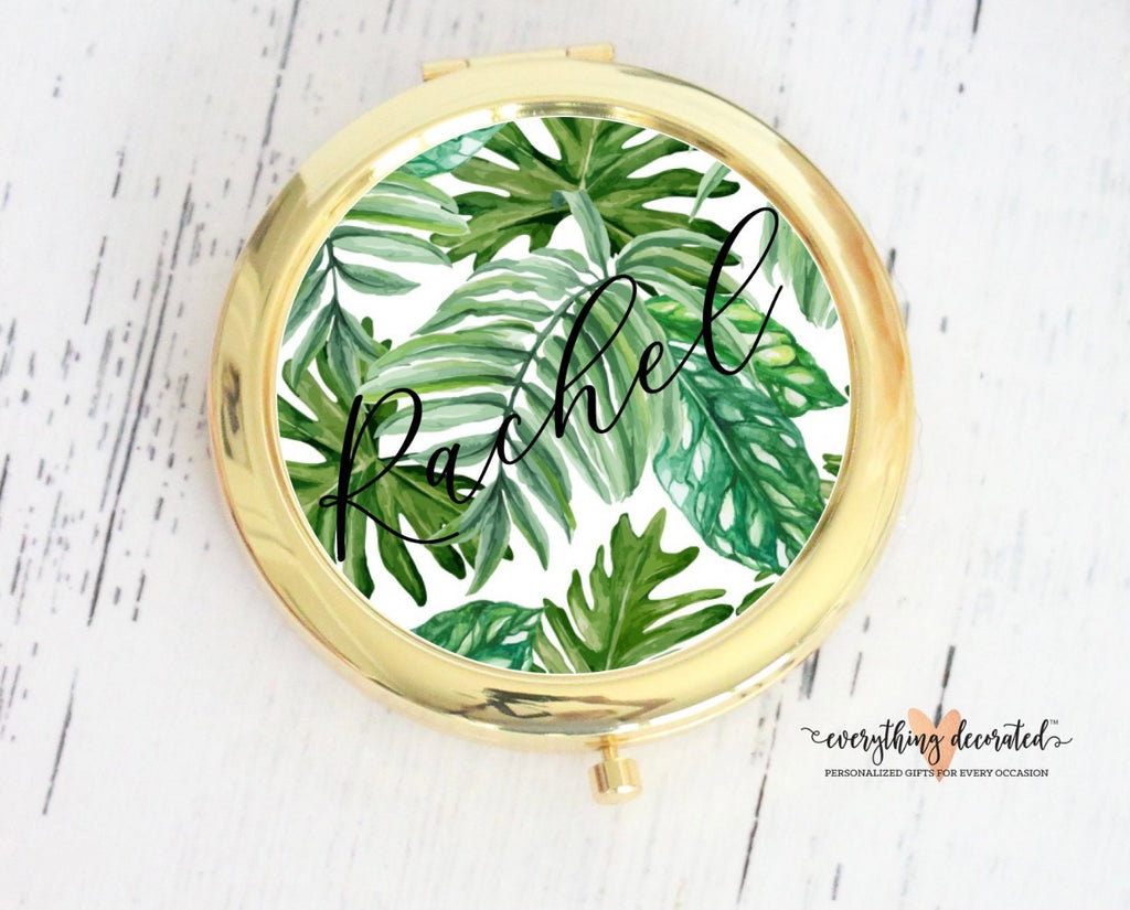 Palm Leaf Compact Mirror