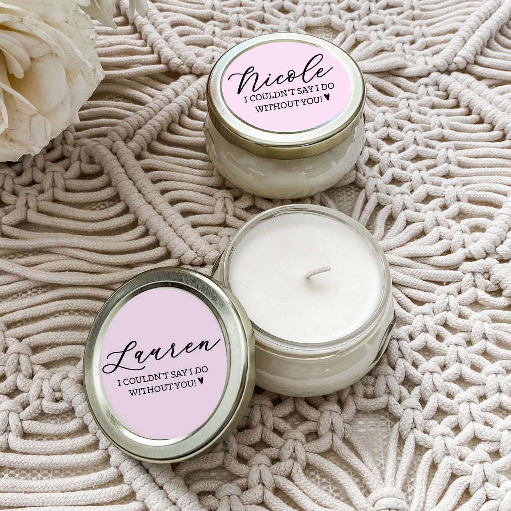 Personalized Bridesmaid Candle Jars