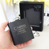 Flask - 6 Piece Black Flask Set