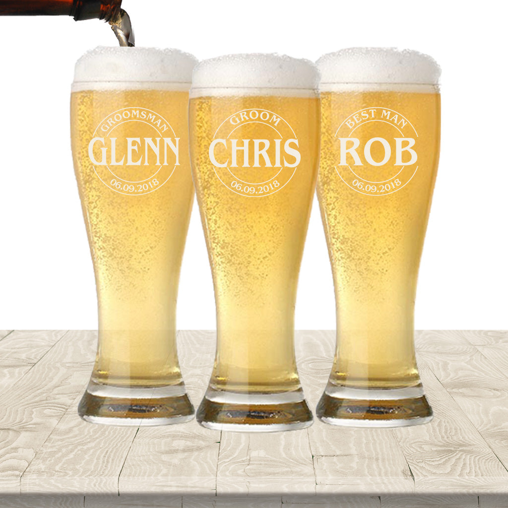 Groomsman Beer Can Style Glasses Personalized Groomsman 