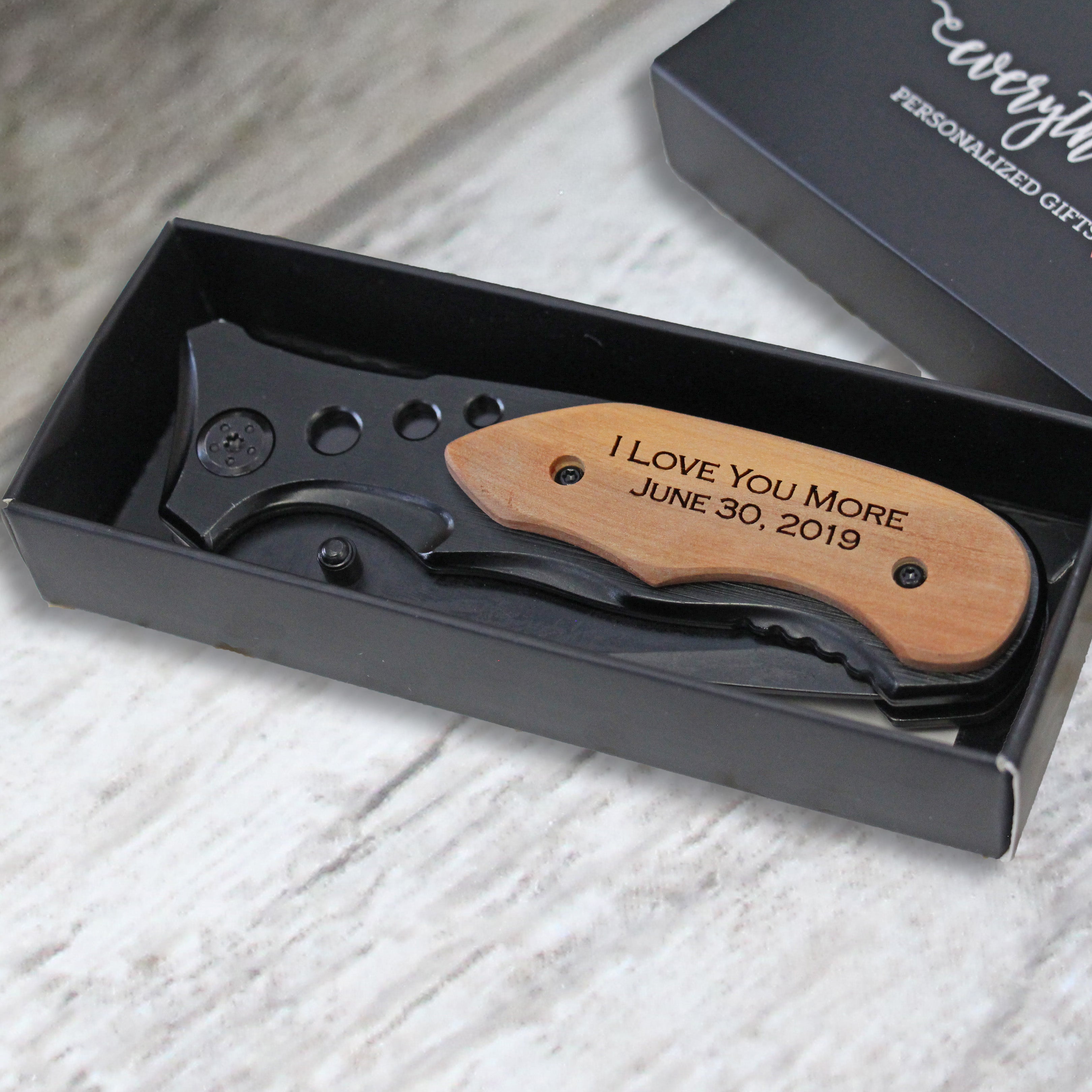 Personalized Pocket Knife & Lighter Groomsmen Gift Set (Gift Boxed)