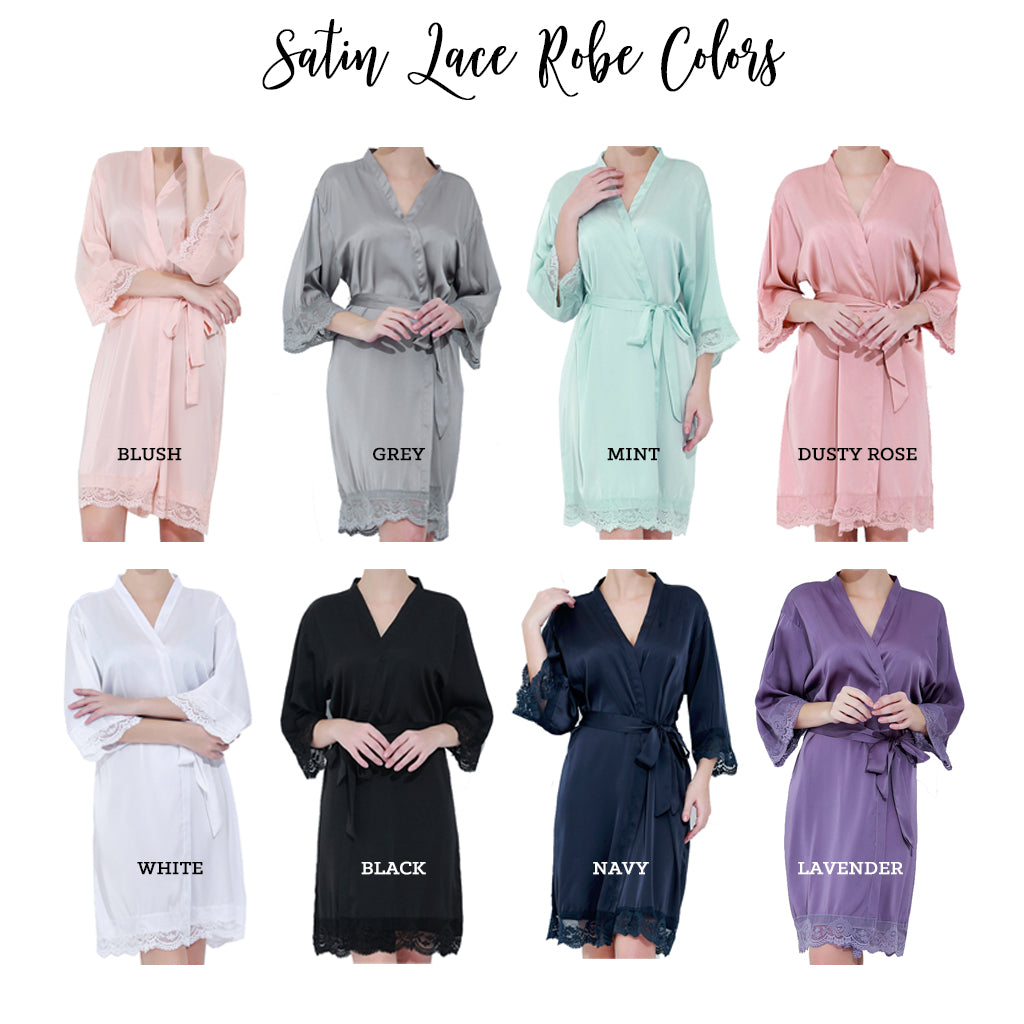 Satin Lace Trimmed Robe