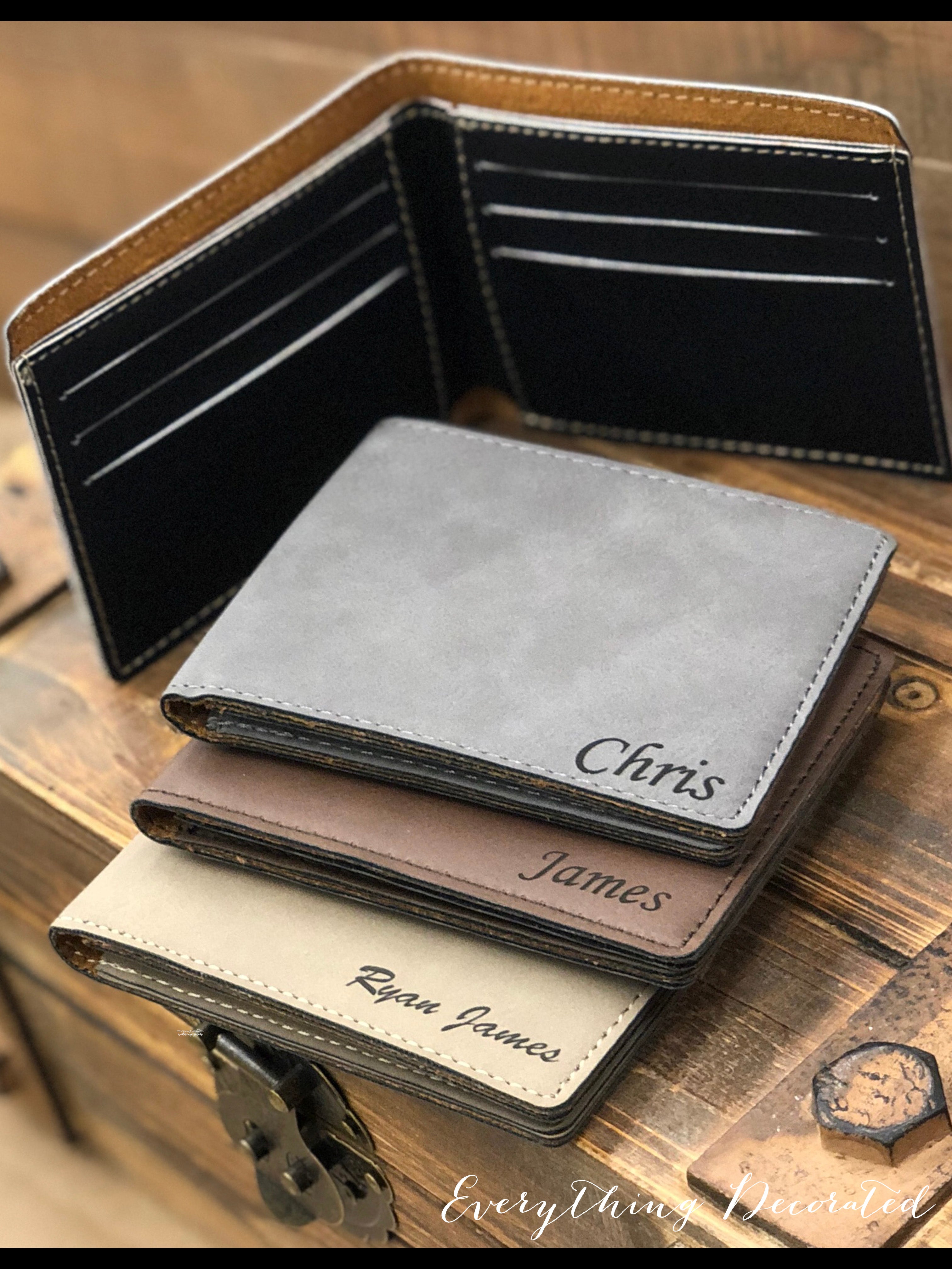 Wallet Brown Bifold - RFID Lining - Personalized Men's Leather Wallet with  Engraved Monogram - Killorglin Creations