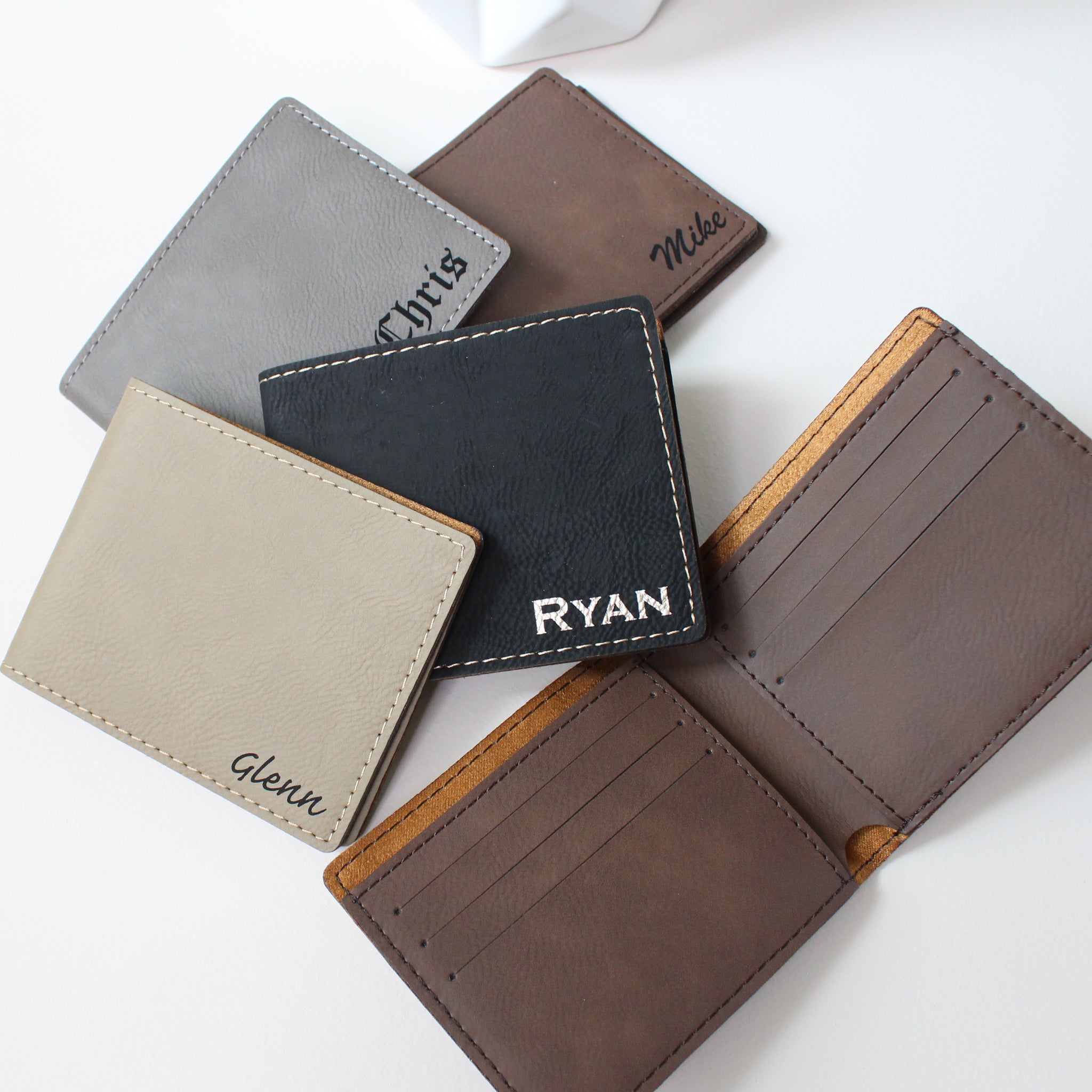 Slim leather wallets discount