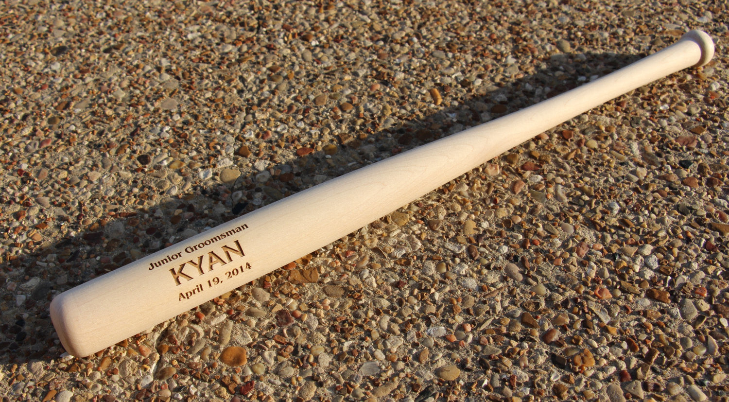 Mini Wood Baseball Bats with Personalized Engraving