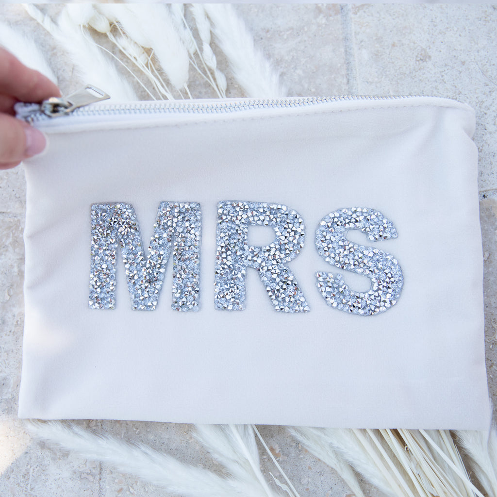 Rhinestone Mrs Makeup Bag