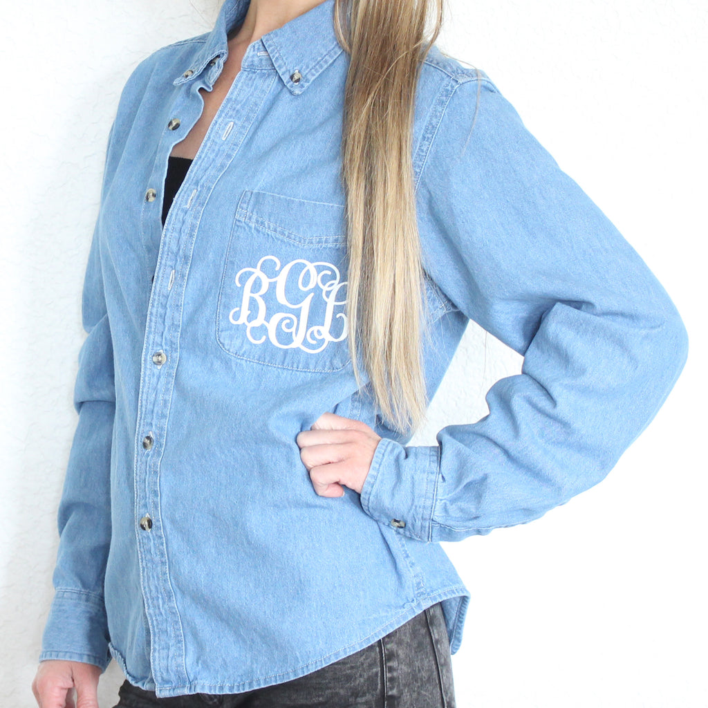 Bridesmaid Monogrammed Denim Shirt