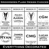 Flask - 6 Piece Black Flask Set