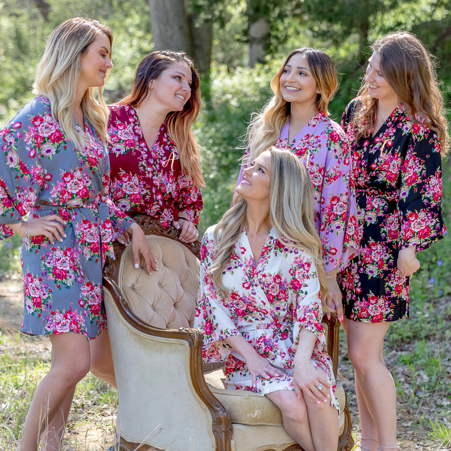 Cotton floral cheap bridesmaid robes