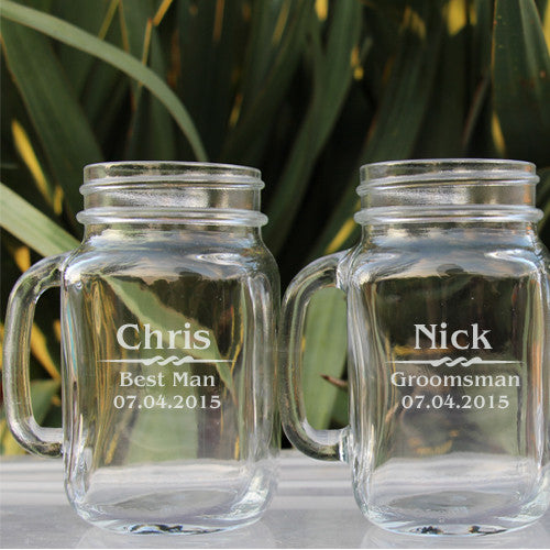 Groomsmen Best Man Mason Jars