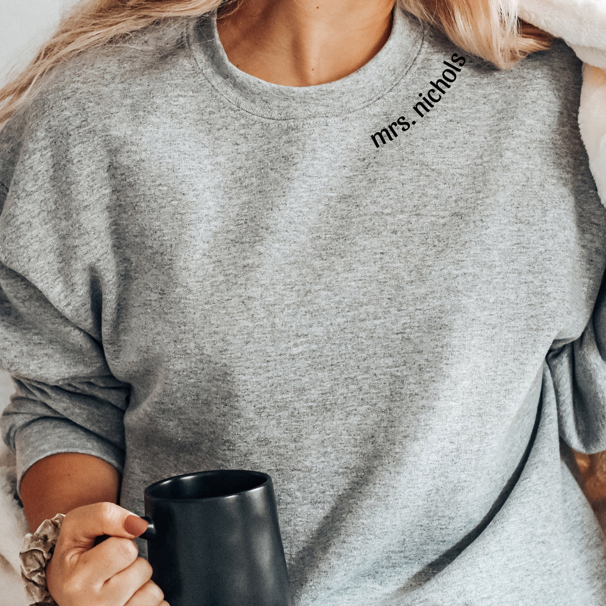 Mrs  with Last Name Sweatshirt