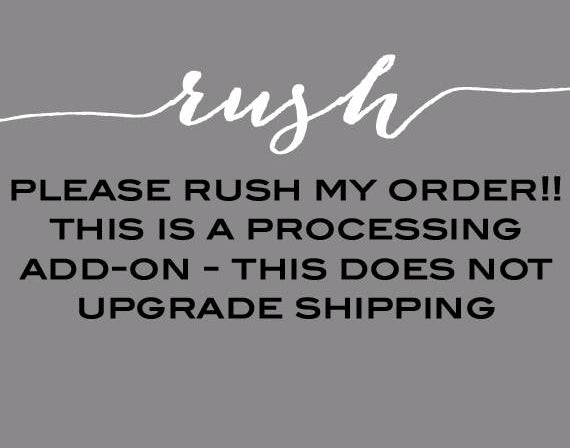 RUSH PROCESSING - Add This Feature for 1-2 Business Day Processing