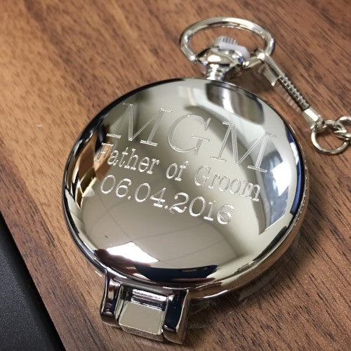 Engraved Pocket Watch Silver