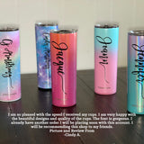 Personalized Bridesmaid Stainless Steel Tumblers